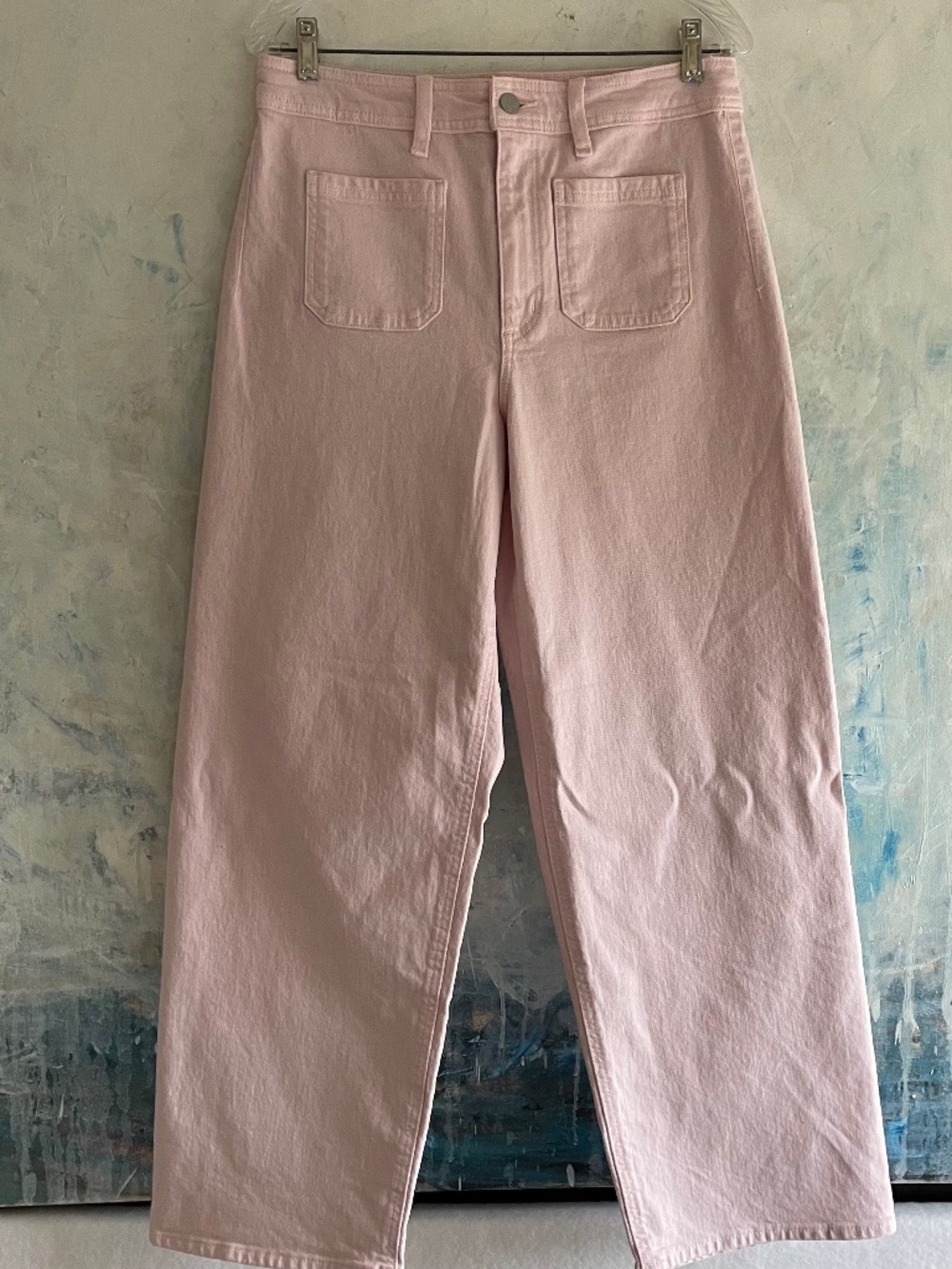Pink Wide Leg Sailor Cropped Jeans High Rise Universal Thread Size 8 - Picture 1 of 11